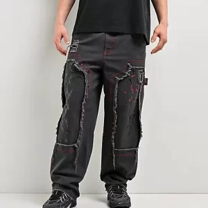 Cursed Butcher Black Wash Carpenter Pants