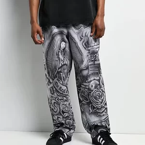 Inked Up Grey Baggy Sweatpants